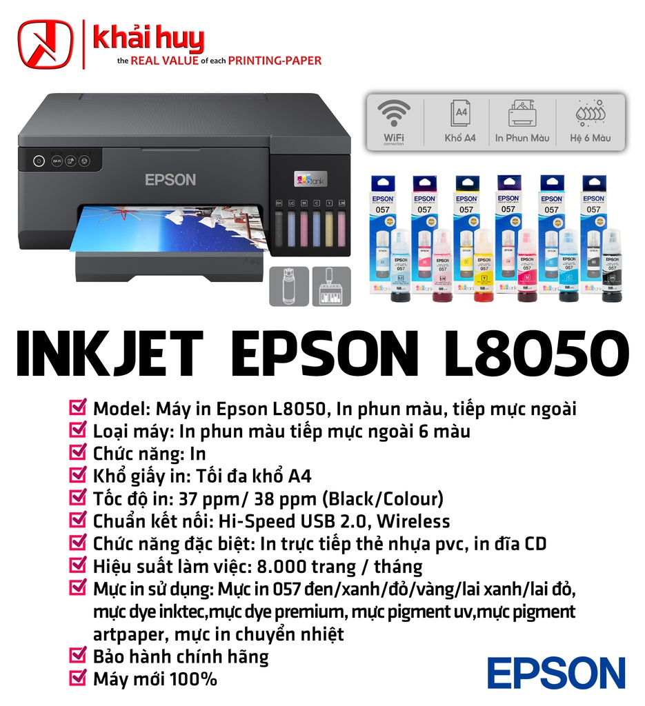 MÁY IN PHUN EPSON L8050 (CHÍNH HÃNG)