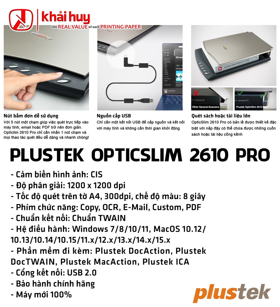 MÁY QUÉT PLUSTEK OPTICSLIM 2610 PRO