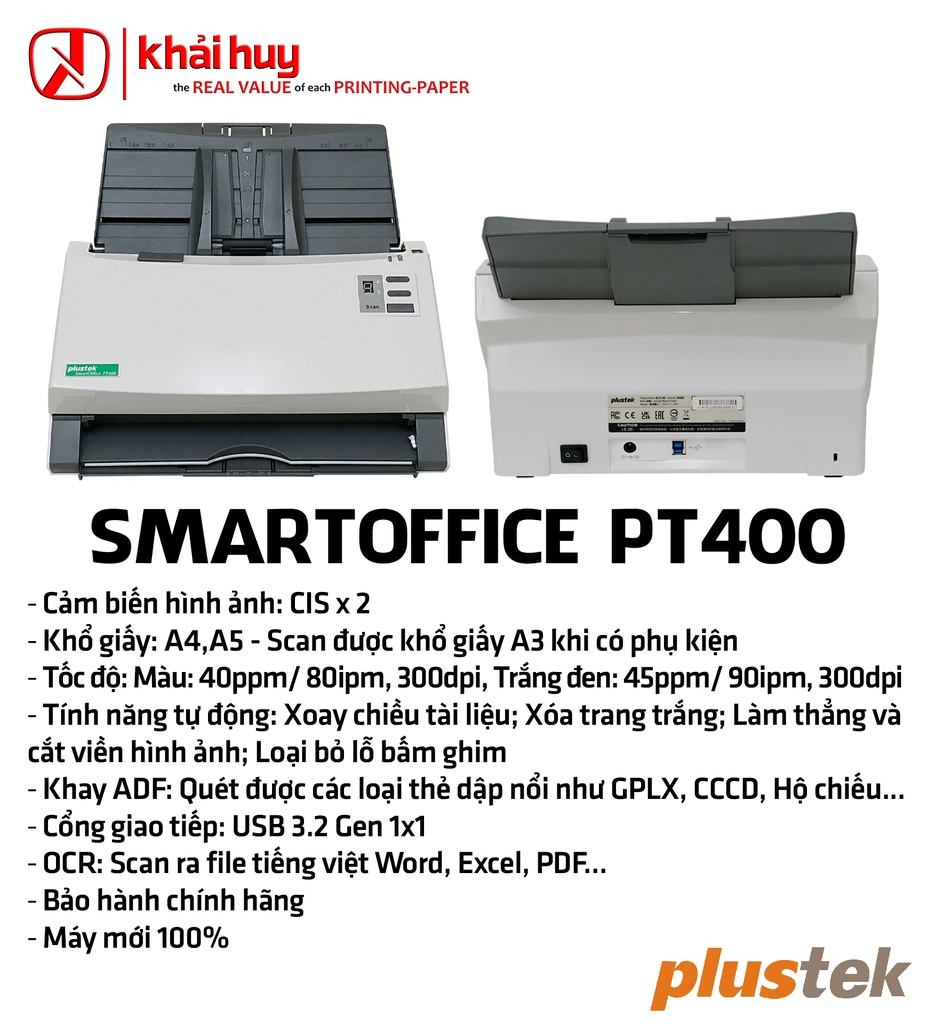 MÁY QUÉT PLUSTEK SMARTOFFICE PT400