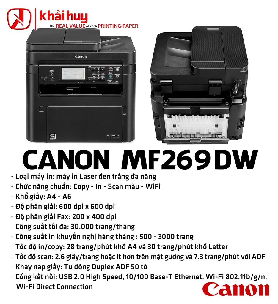 MÁY IN LASER CANON MF269DW (NHẬP KHẨU)