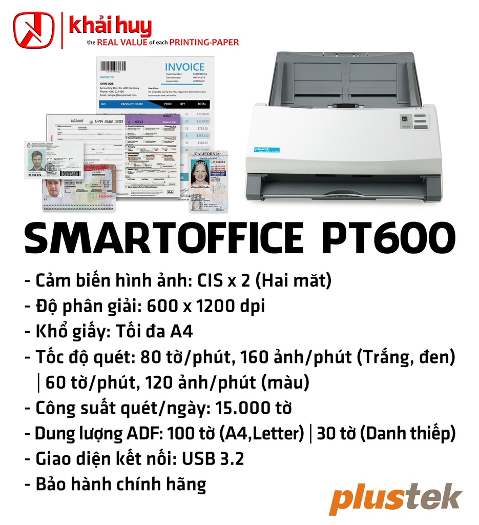 MÁY QUÉT PLUSTEK SMARTOFFICE PT600