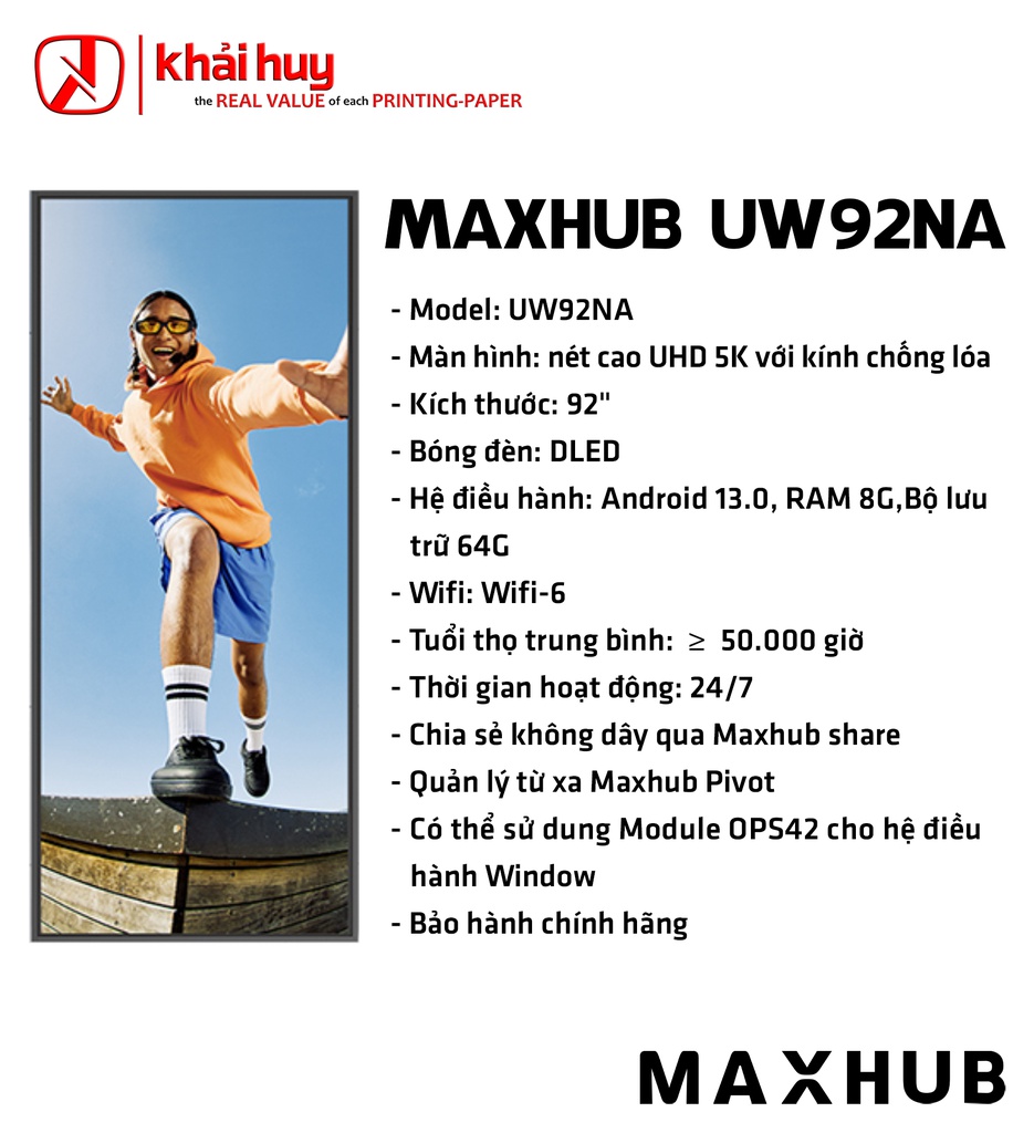 MÀN HÌNH HIỂN THỊ MAXHUB UW92NA