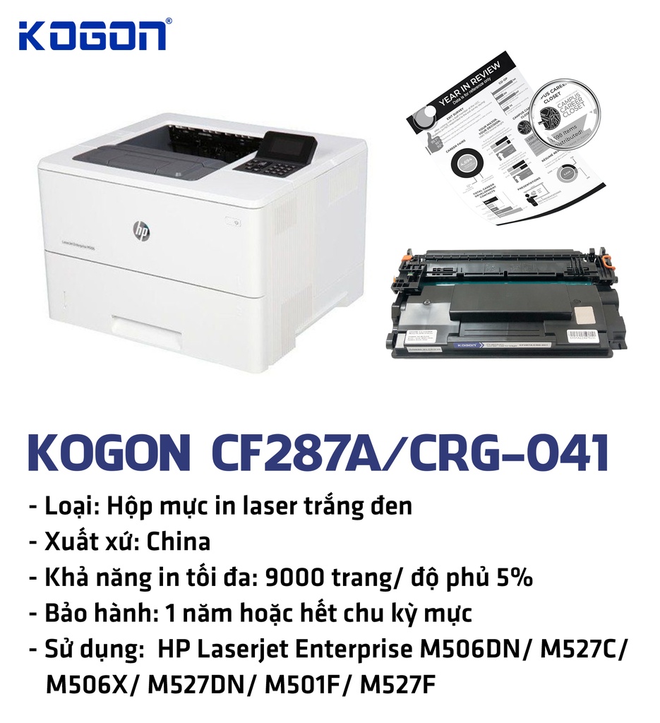 HỘP MỰC IN LASER KOGON CF287A/ 041
