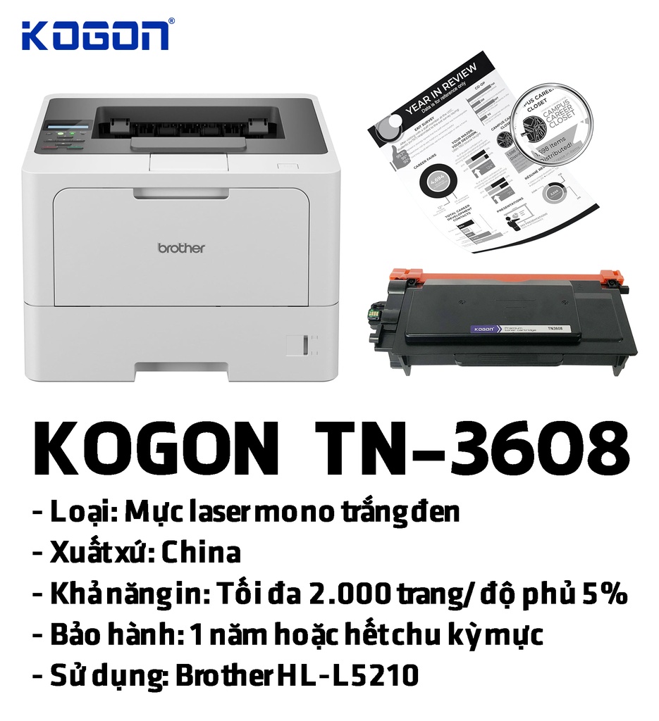 HỘP MỰC IN TONER KOGON TN-3608